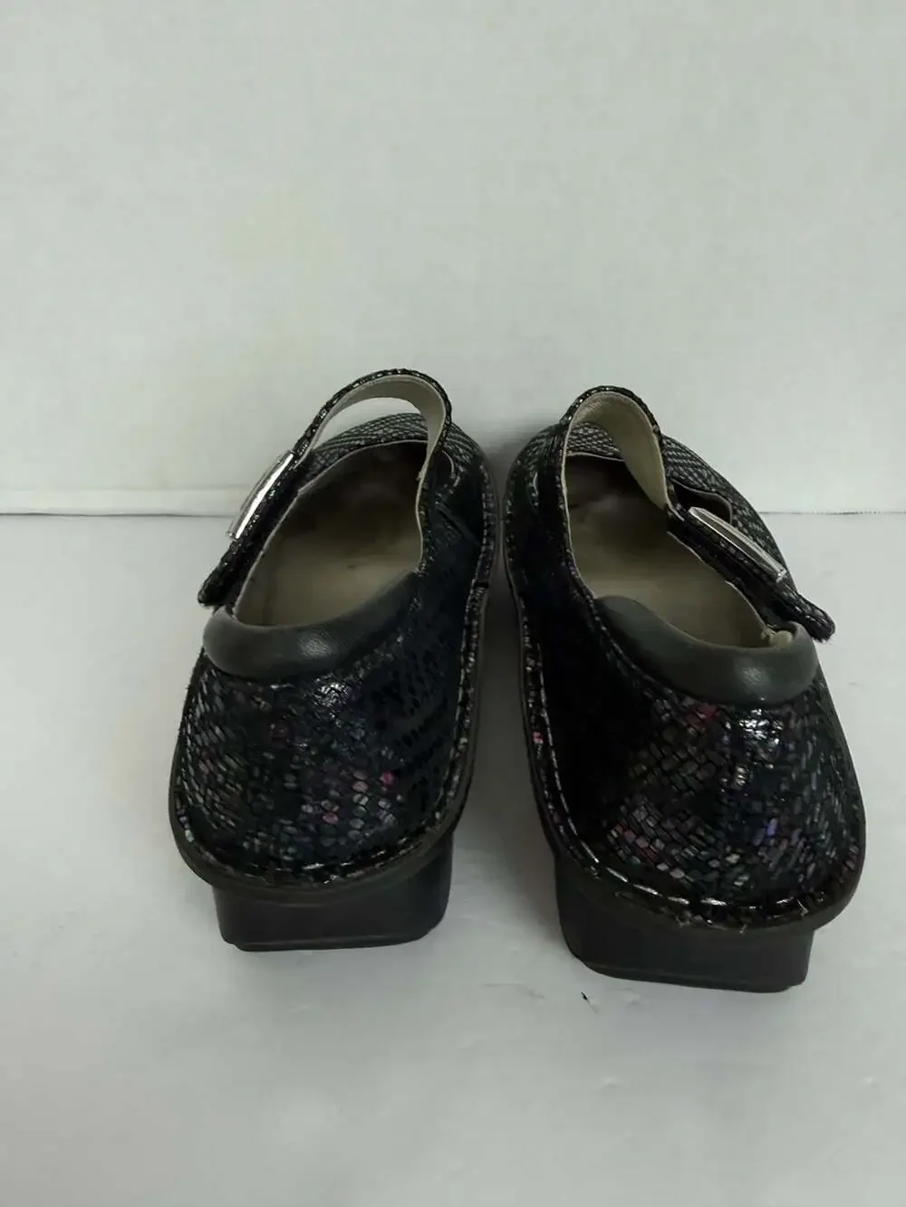 Alegria Paloma Mary Jane PAL-7809 Black Iridescent Mosaic Leather Shoes